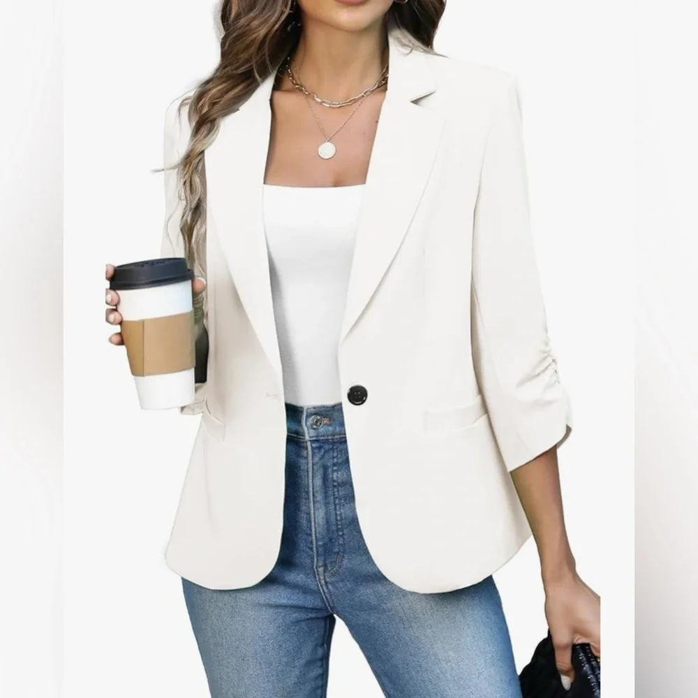 Off-White One button Blazer with Tailored fit - Picture 3 of 15